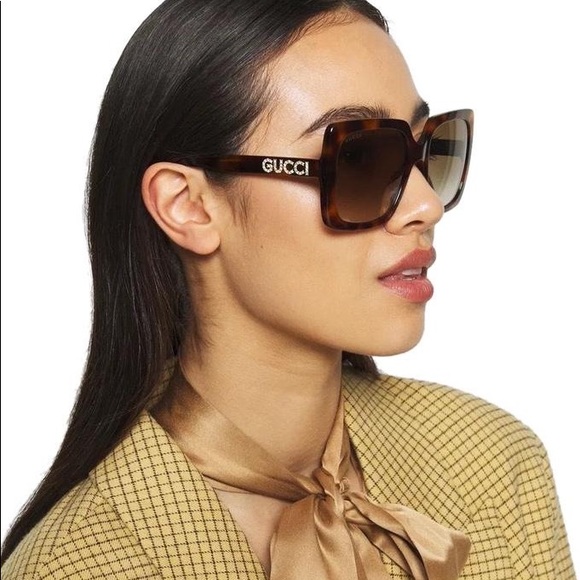 Gucci 54mm Sunglasses New Authentic Crystal Monogram Logo Square Sunglasses main image 5